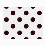 Polka Dots - Dark Sienna Brown on White Small Glasses Cloth