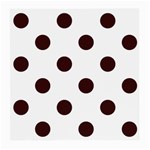 Polka Dots - Dark Sienna Brown on White Medium Glasses Cloth (2 Sides)