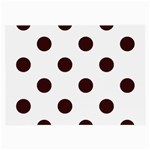 Polka Dots - Dark Sienna Brown on White Large Glasses Cloth (2 Sides)