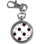 Polka Dots - Dark Sienna Brown on White Key Chain Watch