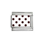 Polka Dots - Dark Sienna Brown on White Italian Charm (9mm)