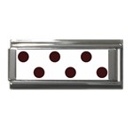 Polka Dots - Dark Sienna Brown on White Superlink Italian Charm (9mm)