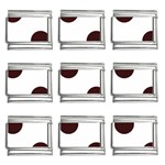 Polka Dots - Dark Sienna Brown on White 9mm Italian Charm (9 pack)
