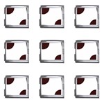 Polka Dots - Dark Sienna Brown on White Mega Link Italian Charm (9 pack)