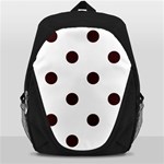 Polka Dots - Dark Sienna Brown on White Backpack Bag