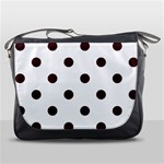 Polka Dots - Dark Sienna Brown on White Messenger Bag