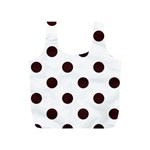 Polka Dots - Dark Sienna Brown on White Full Print Recycle Bag (S)