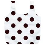 Polka Dots - Dark Sienna Brown on White Full Print Recycle Bag (XL)