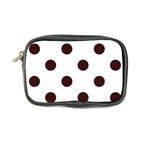 Polka Dots - Dark Sienna Brown on White Coin Purse
