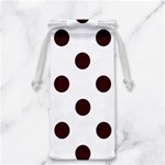 Polka Dots - Dark Sienna Brown on White Jewelry Bag