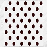 Polka Dots - Dark Sienna Brown on White Canvas 8  x 10 