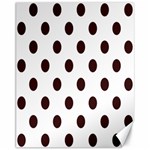 Polka Dots - Dark Sienna Brown on White Canvas 11  x 14 