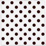 Polka Dots - Dark Sienna Brown on White Canvas 12  x 12 
