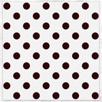 Polka Dots - Dark Sienna Brown on White Canvas 16  x 16 
