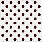 Polka Dots - Dark Sienna Brown on White Canvas 20  x 20 