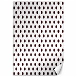 Polka Dots - Dark Sienna Brown on White Canvas 24  x 36 