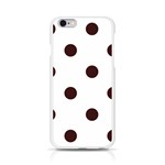 Polka Dots - Dark Sienna Brown on White Apple iPhone 6/6S Silicone Case (Transparent)
