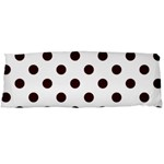 Polka Dots - Dark Sienna Brown on White Body Pillow Case (Dakimakura) (One Side)