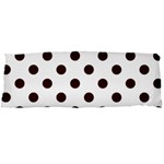 Polka Dots - Dark Sienna Brown on White Body Pillow Case Dakimakura (Two Sides)