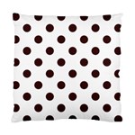 Polka Dots - Dark Sienna Brown on White Standard Cushion Case (Two Sides)