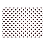 Polka Dots - Dark Sienna Brown on White Double Sided Flano Blanket (Mini)
