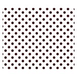 Polka Dots - Dark Sienna Brown on White Double Sided Flano Blanket (Small)