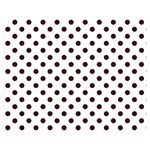 Polka Dots - Dark Sienna Brown on White Double Sided Flano Blanket (Medium)