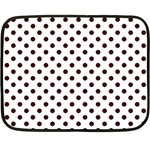 Polka Dots - Dark Sienna Brown on White Fleece Blanket (Mini)
