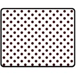 Polka Dots - Dark Sienna Brown on White Fleece Blanket (Medium) (One Side)