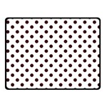 Polka Dots - Dark Sienna Brown on White Fleece Blanket (Small) (One Side)