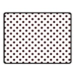 Polka Dots - Dark Sienna Brown on White Double Sided Fleece Blanket (Small) (Two Sides)