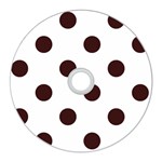 Polka Dots - Dark Sienna Brown on White CD Wall Clock
