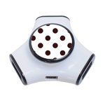 Polka Dots - Dark Sienna Brown on White Portable USB Hub (One Side)