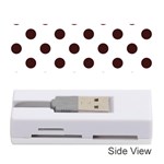 Polka Dots - Dark Sienna Brown on White Memory Card Reader (Stick)