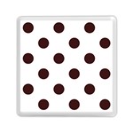 Polka Dots - Dark Sienna Brown on White Memory Card Reader with Storage (Square)