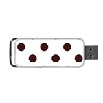 Polka Dots - Dark Sienna Brown on White Portable USB Flash (Two Sides)
