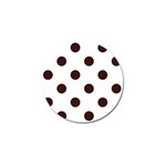Polka Dots - Dark Sienna Brown on White Golf Ball Marker (4 pack)