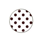 Polka Dots - Dark Sienna Brown on White Hat Clip Ball Marker