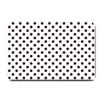 Polka Dots - Dark Sienna Brown on White Small Doormat