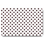 Polka Dots - Dark Sienna Brown on White Large Doormat