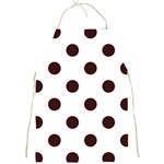 Polka Dots - Dark Sienna Brown on White Full Print Apron