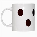 Polka Dots - Dark Sienna Brown on White White Mug
