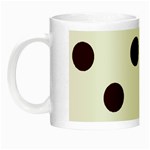 Polka Dots - Dark Sienna Brown on White Night Luminous Mug