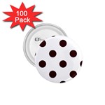 Polka Dots - Dark Sienna Brown on White 1.75  Button (100 pack)