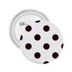 Polka Dots - Dark Sienna Brown on White 2.25  Button