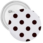 Polka Dots - Dark Sienna Brown on White 3  Button