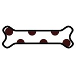 Polka Dots - Dark Sienna Brown on White Magnet (Dog Bone)