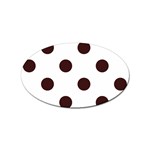 Polka Dots - Dark Sienna Brown on White Sticker Oval (10 pack)