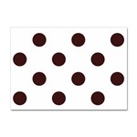 Polka Dots - Dark Sienna Brown on White Sticker A4 (10 pack)