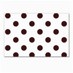 Polka Dots - Dark Sienna Brown on White Postcard 4  x 6 